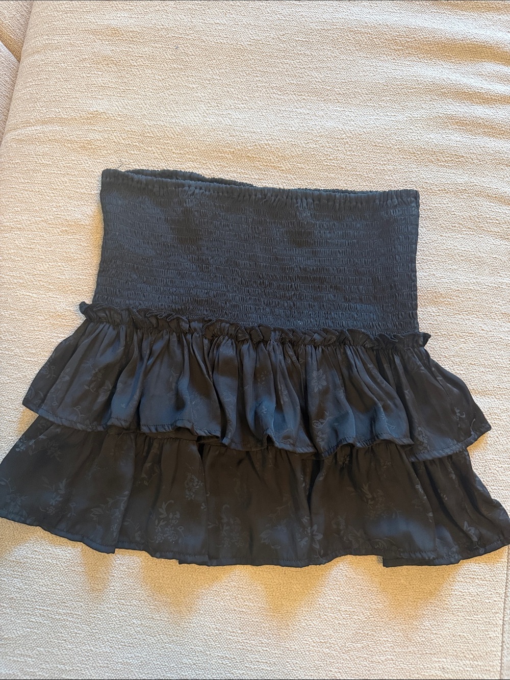 Black Ruffled Tiered Mini Skirt